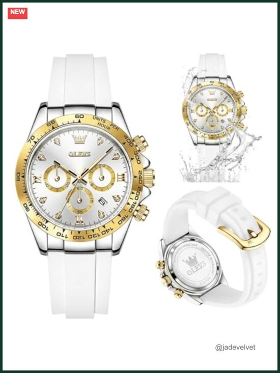 Women\'s Silicone Strap Chronograph Watch Quartz Luminous Calendar 38mm main image 4